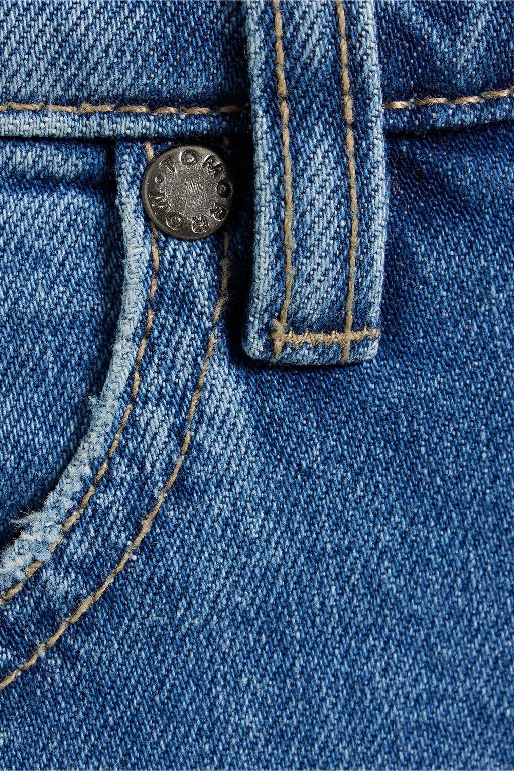 TOMORROW DENIM جينز 'براون' بأرجل مستقيمة وخصر عالٍ