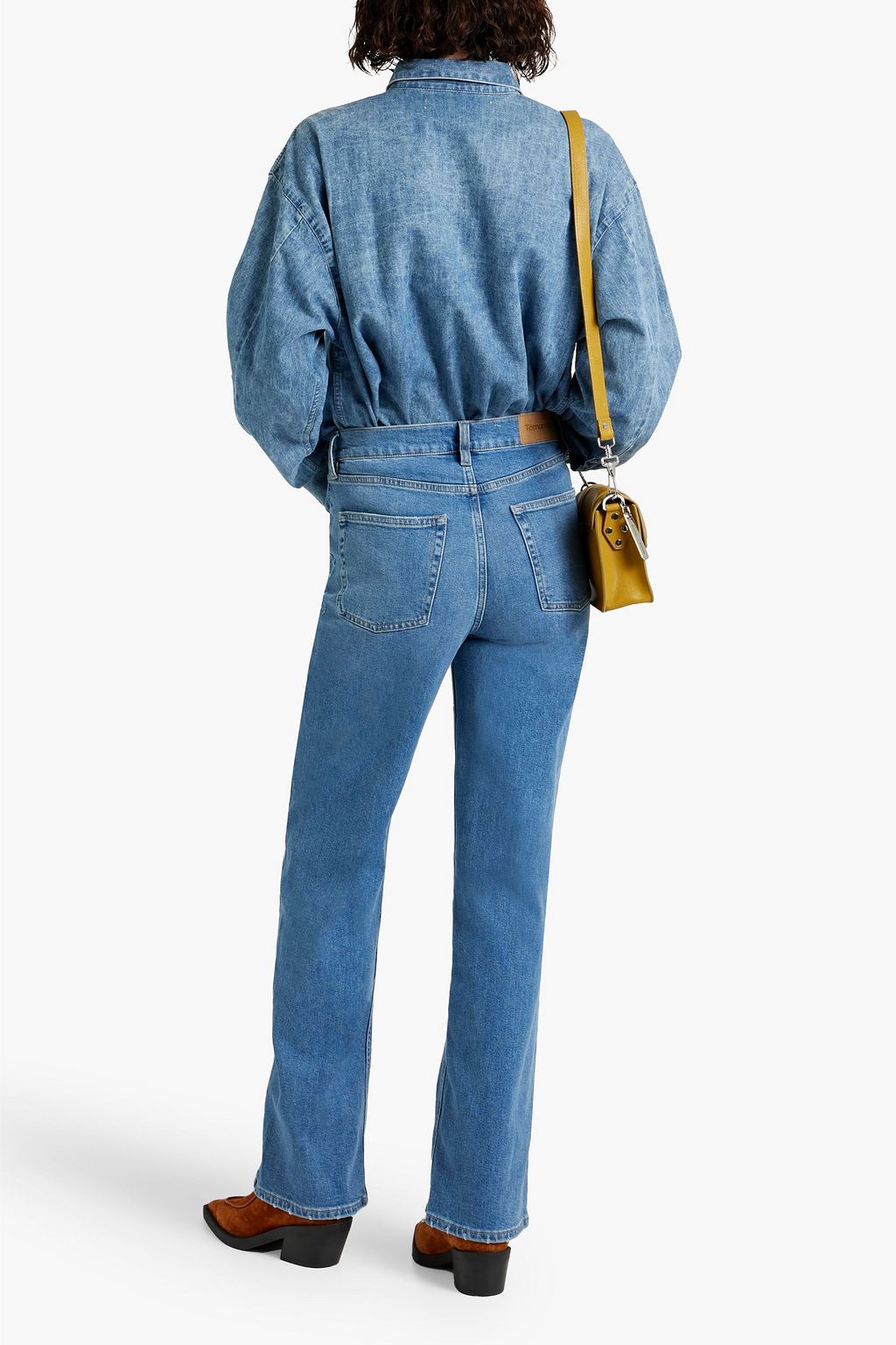 TOMORROW DENIM جينز 'براون' بأرجل مستقيمة وخصر عالٍ