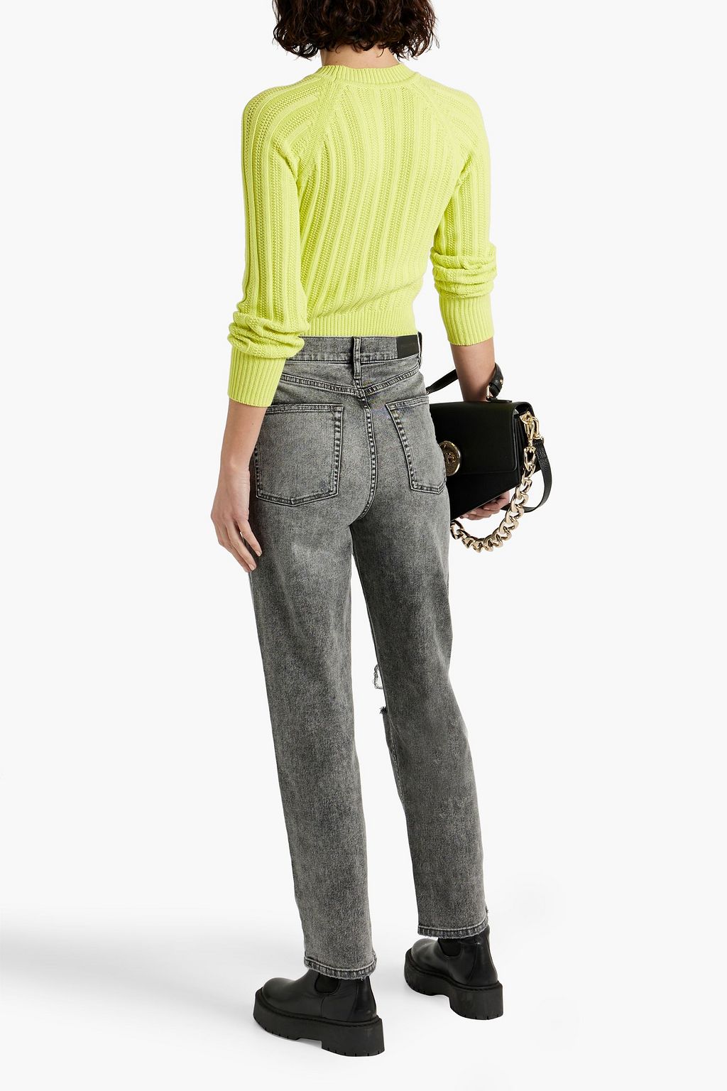 TOMORROW DENIM Ewa distressed high-rise straight-leg jeans