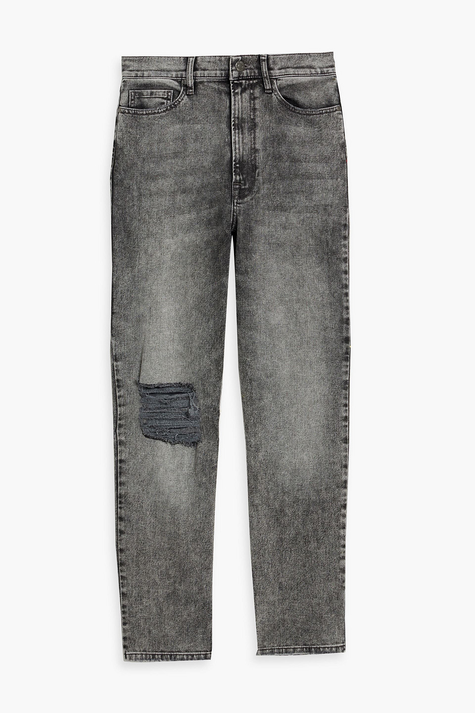 Ewa distressed high-rise straight-leg jeans