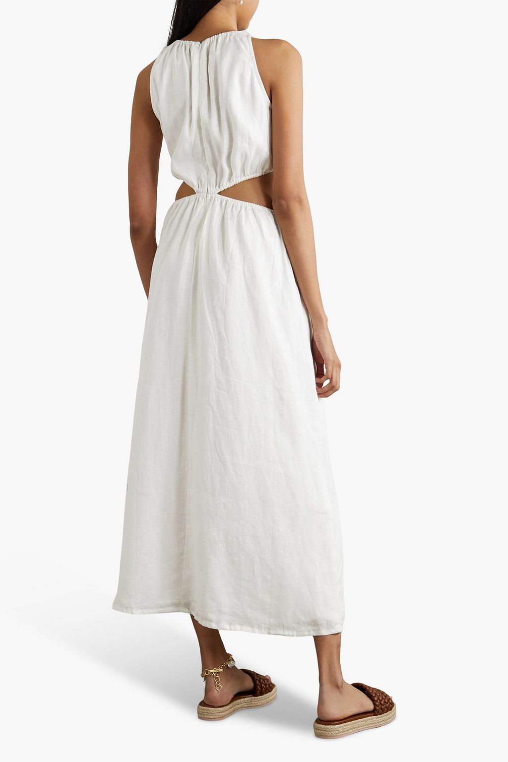 FAITHFULL Zeta cutout linen midi dress