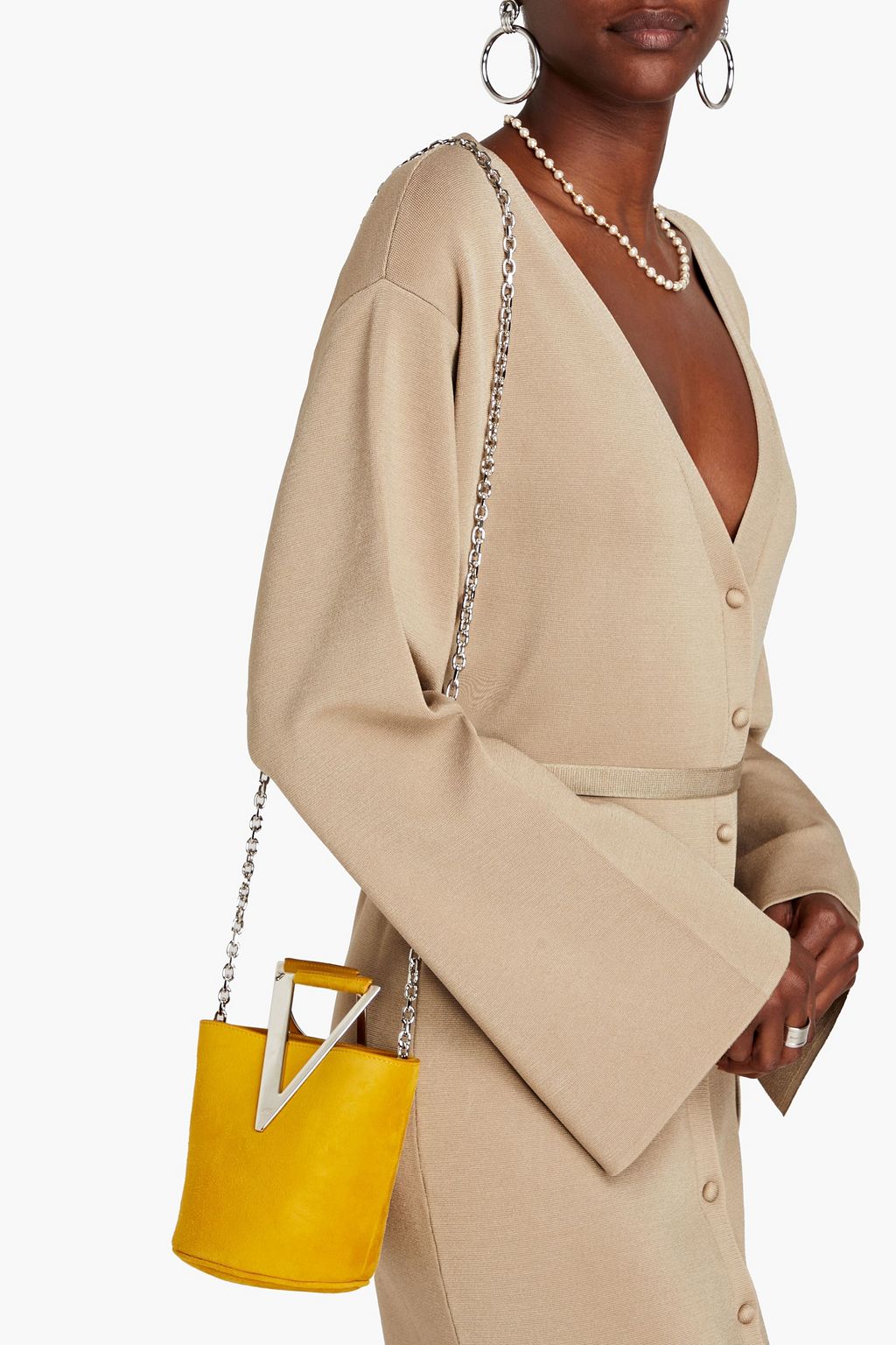 ROGER VIVIER RV suede bucket bag