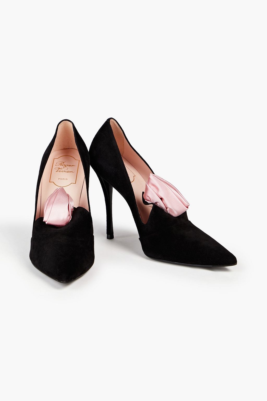ROGER VIVIER Appliquéd suede pumps