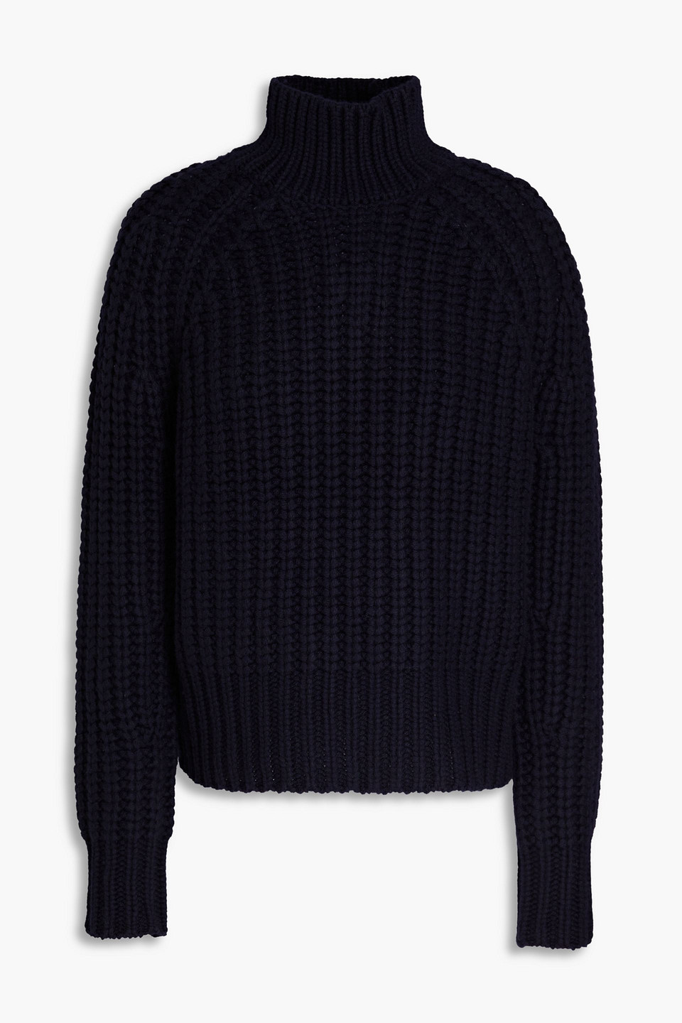 . Ribbed wool and cashmere-blend turtleneck sweater