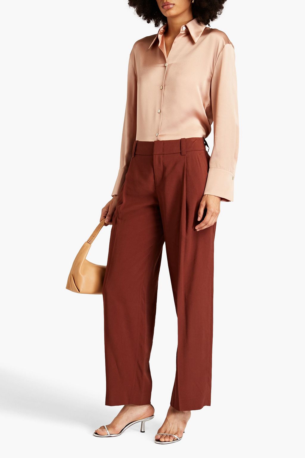 VINCE. Silk-satin shirt