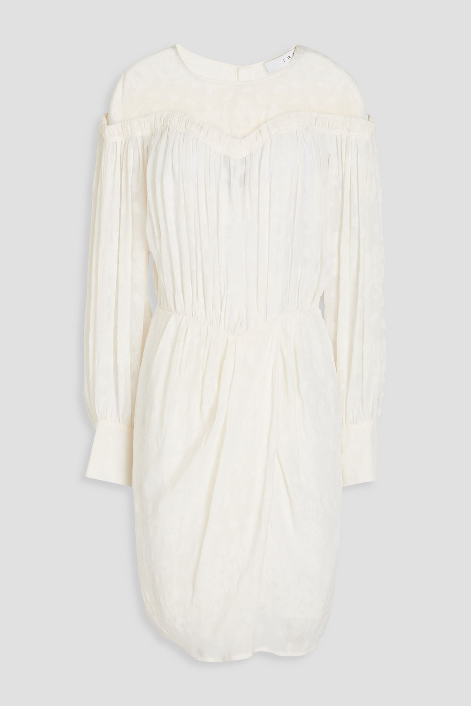 IRO - Wrap-effect gathered jacquard mini dress - White