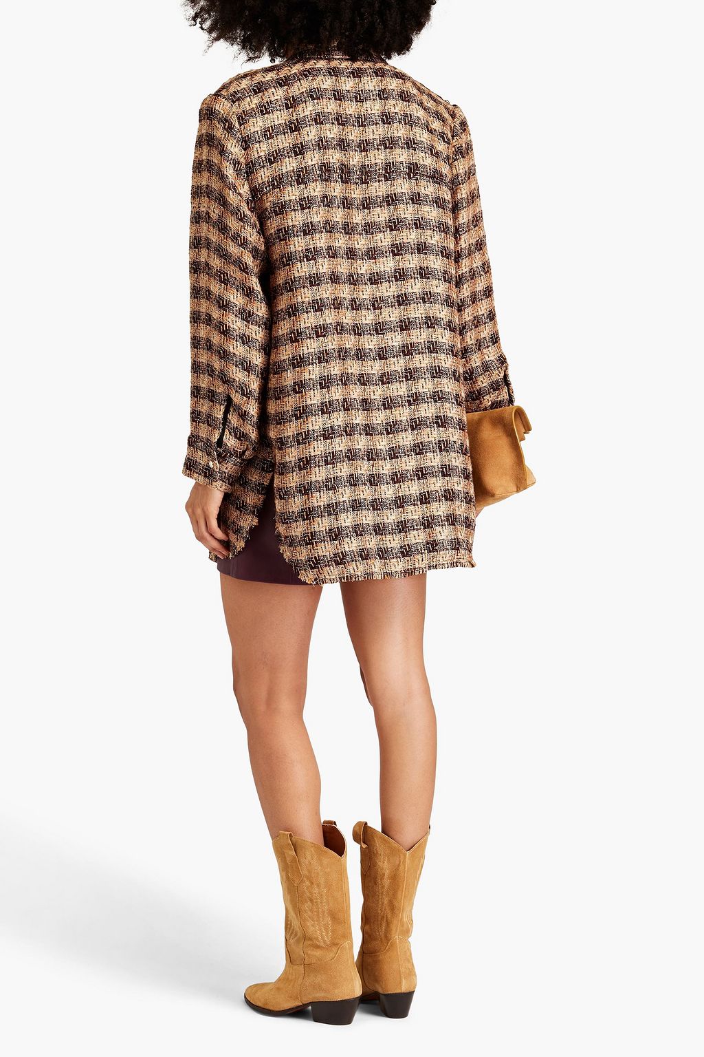 IRO Suarez Jacke aus Tweed aus einer Leinenmischung in Metallic-Optik
