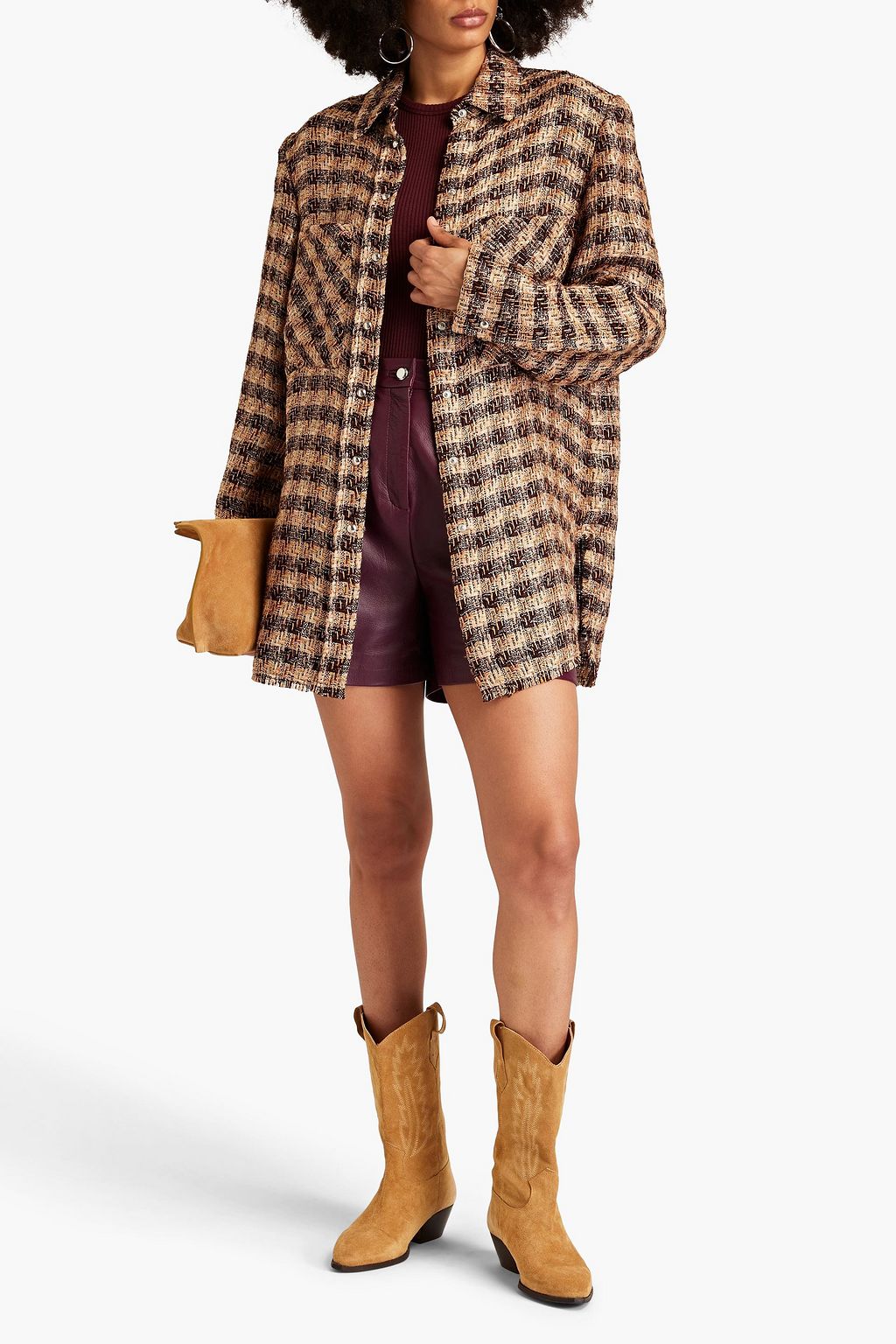 IRO Suarez Jacke aus Tweed aus einer Leinenmischung in Metallic-Optik