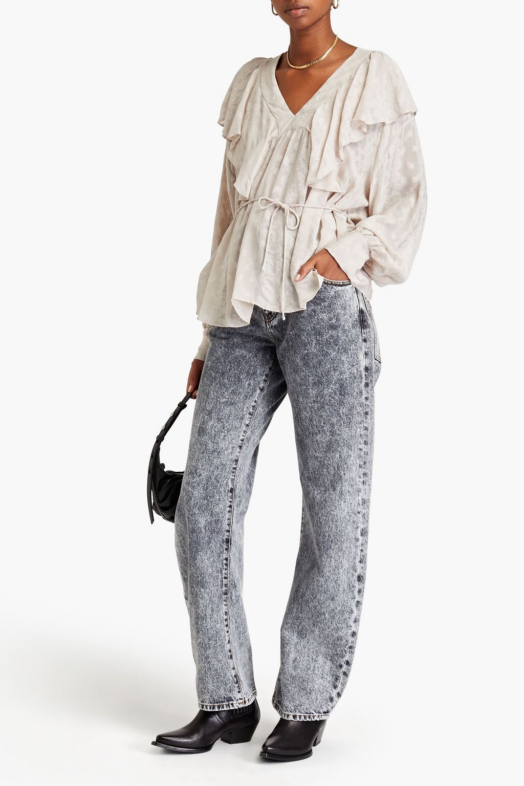 IRO Ruffled jacquard blouse
