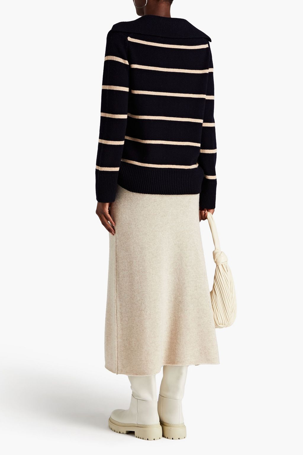 VINCE. Striped wool and cashmere-blend sweater