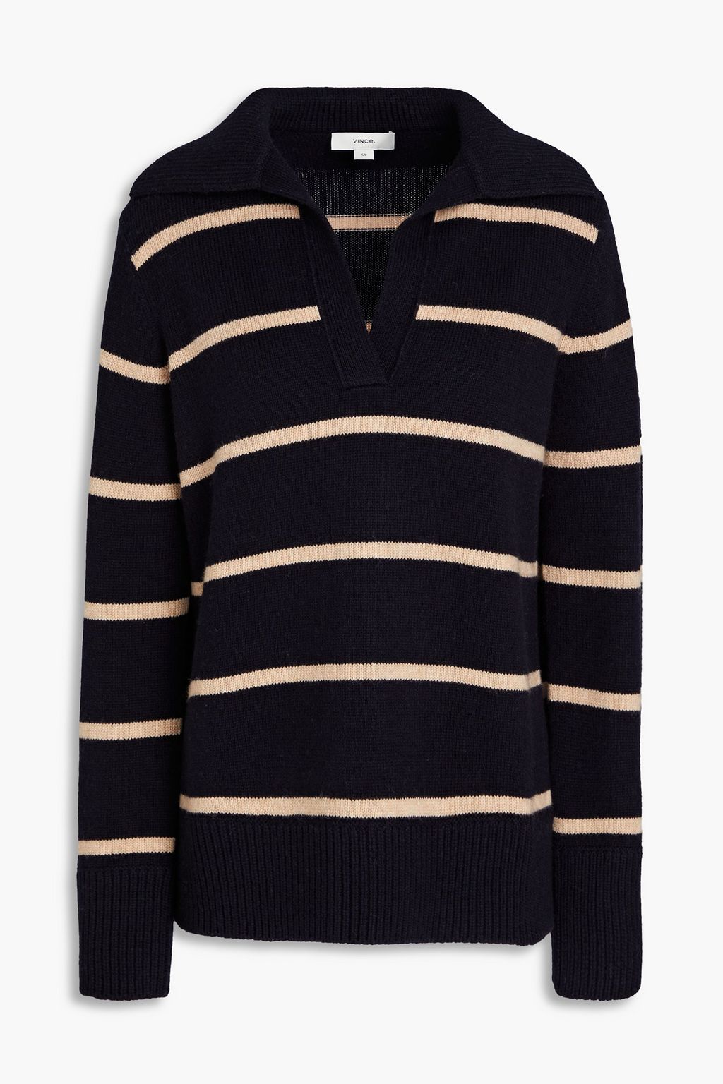 VINCE. Striped wool and cashmere blend sweater THE OUTNET