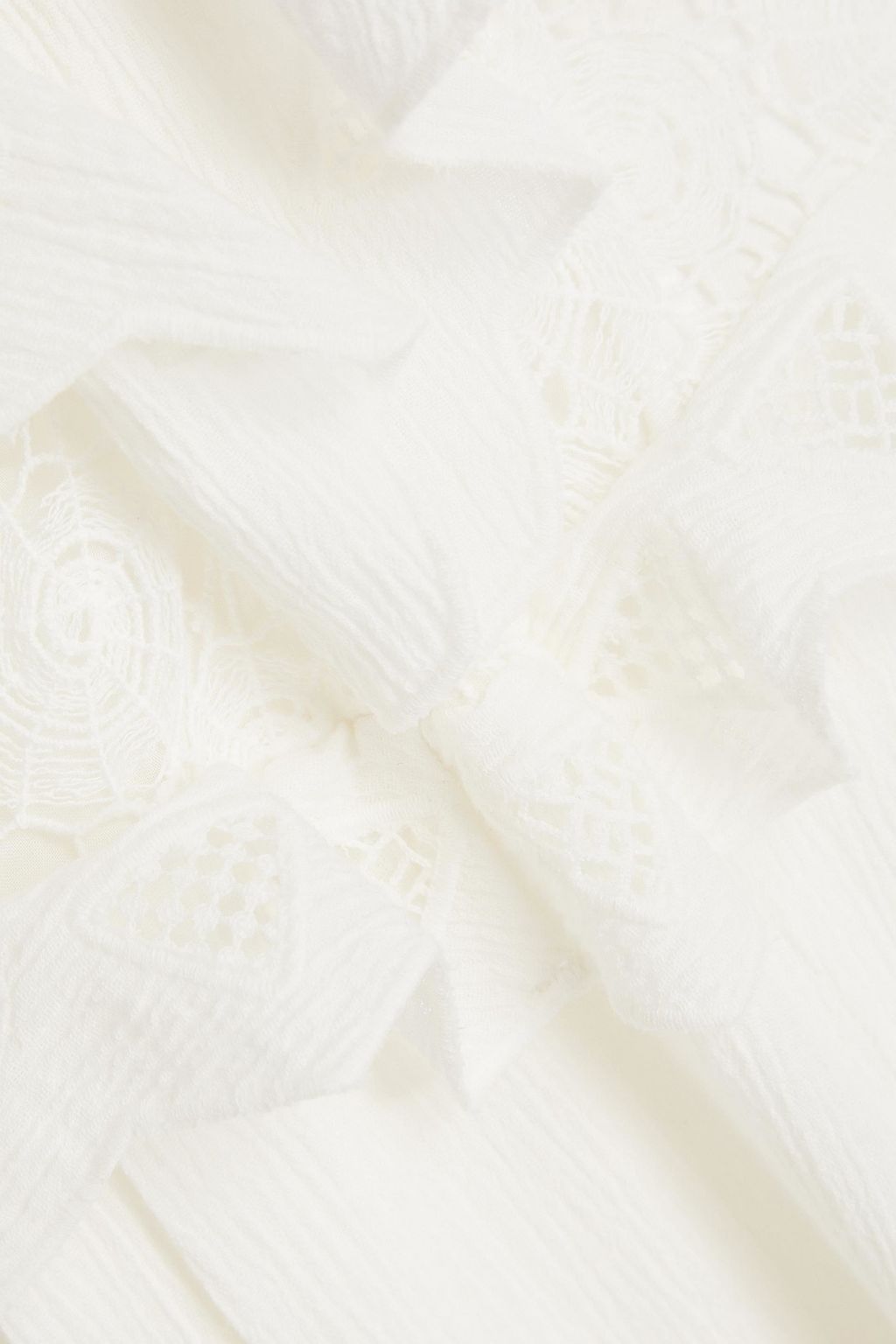 IRO Cotton crochet-lace and crepon mini dress