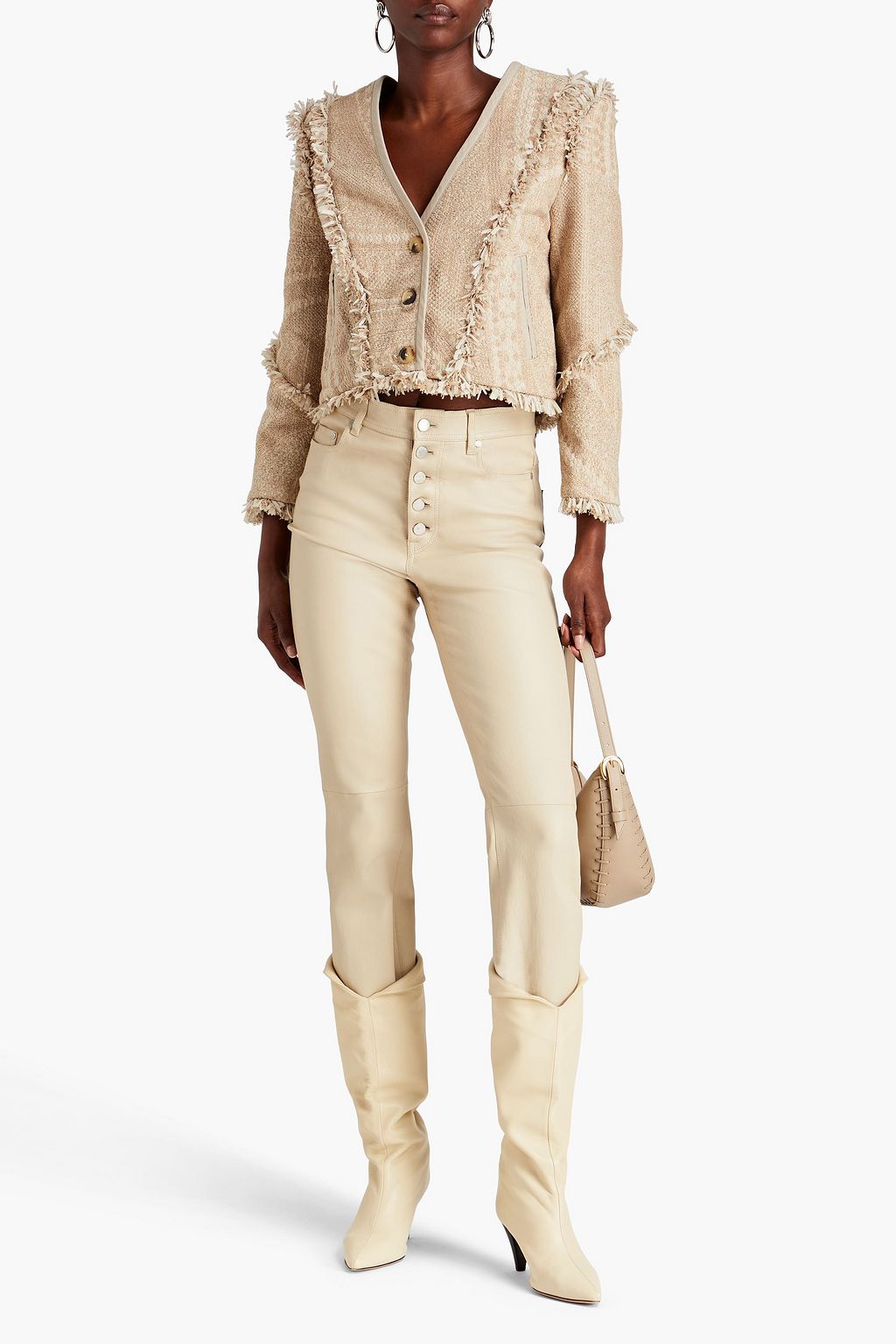 IRO Negila cropped bouclé-tweed jacket