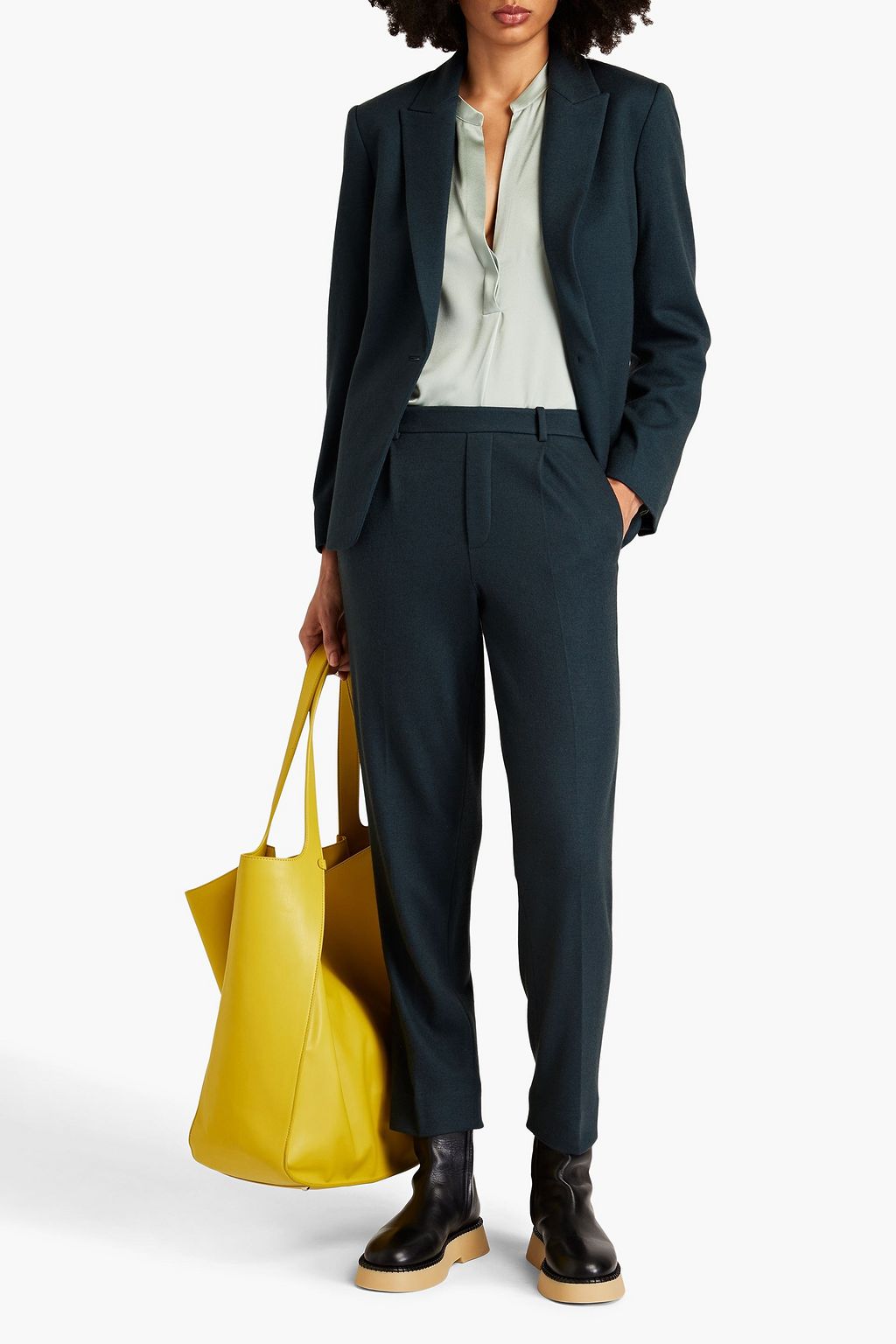 VINCE. Cropped wool-blend tapered pants