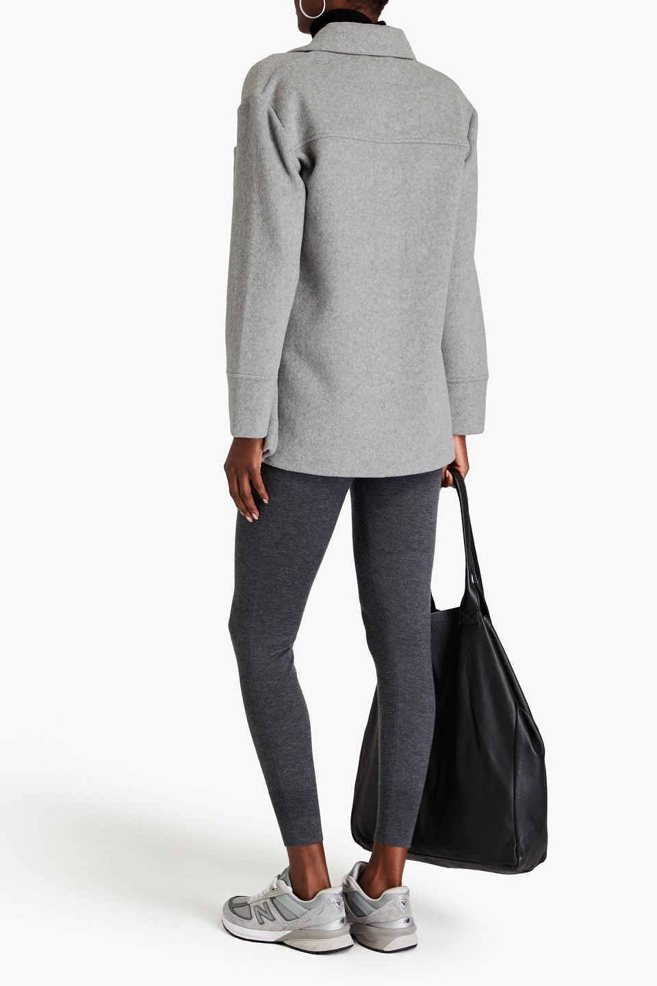 Vince Brushed-felt Shirt Jacket In Grau