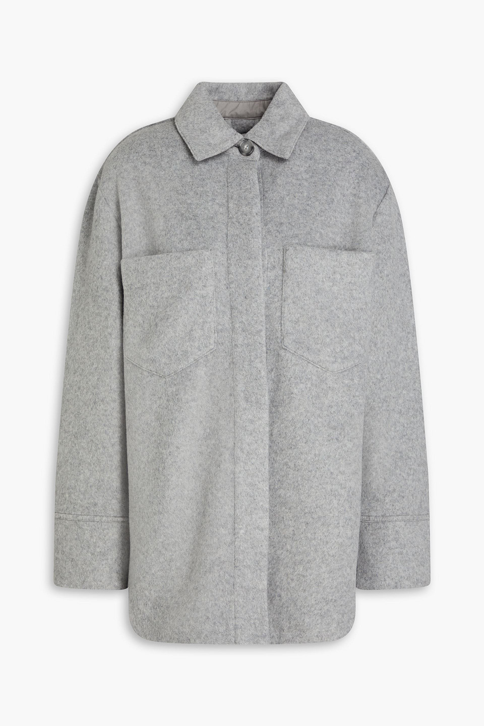 Vince Brushed-felt Shirt Jacket In Grau