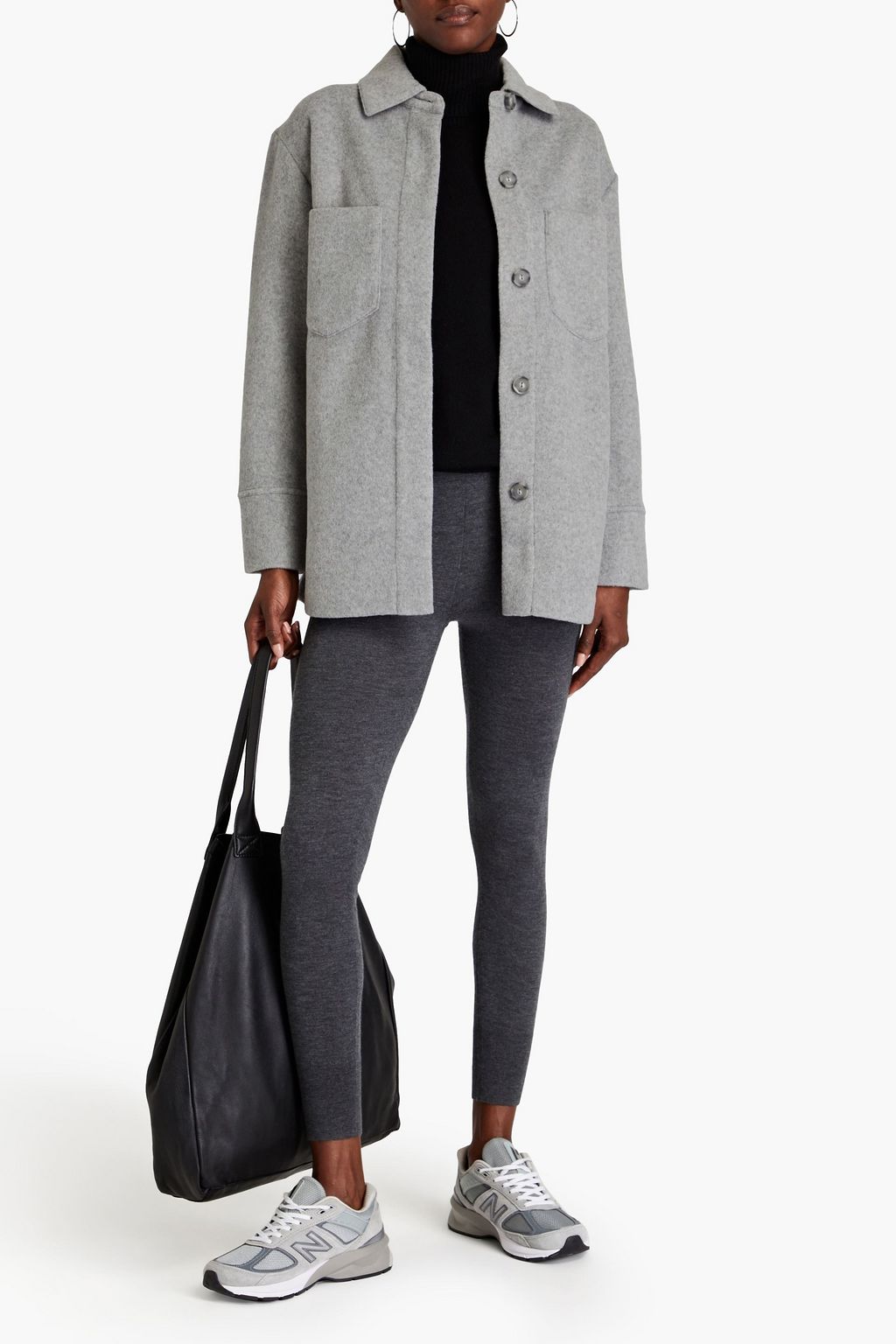 VINCE. Brushed-felt shirt jacket