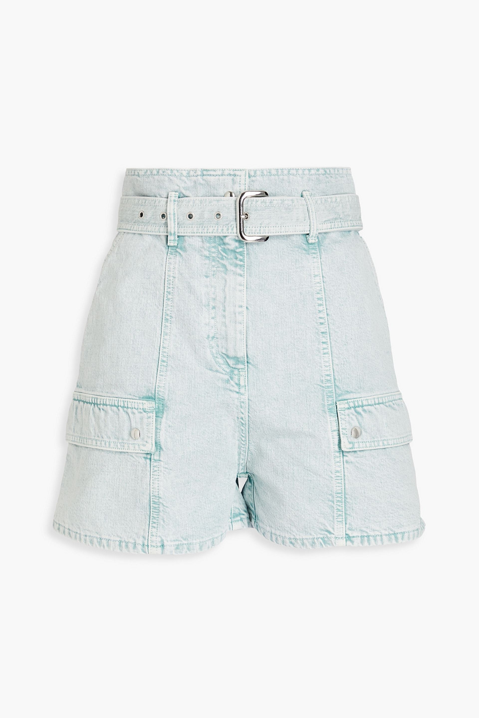 Iro Belted Denim Shorts In Blue