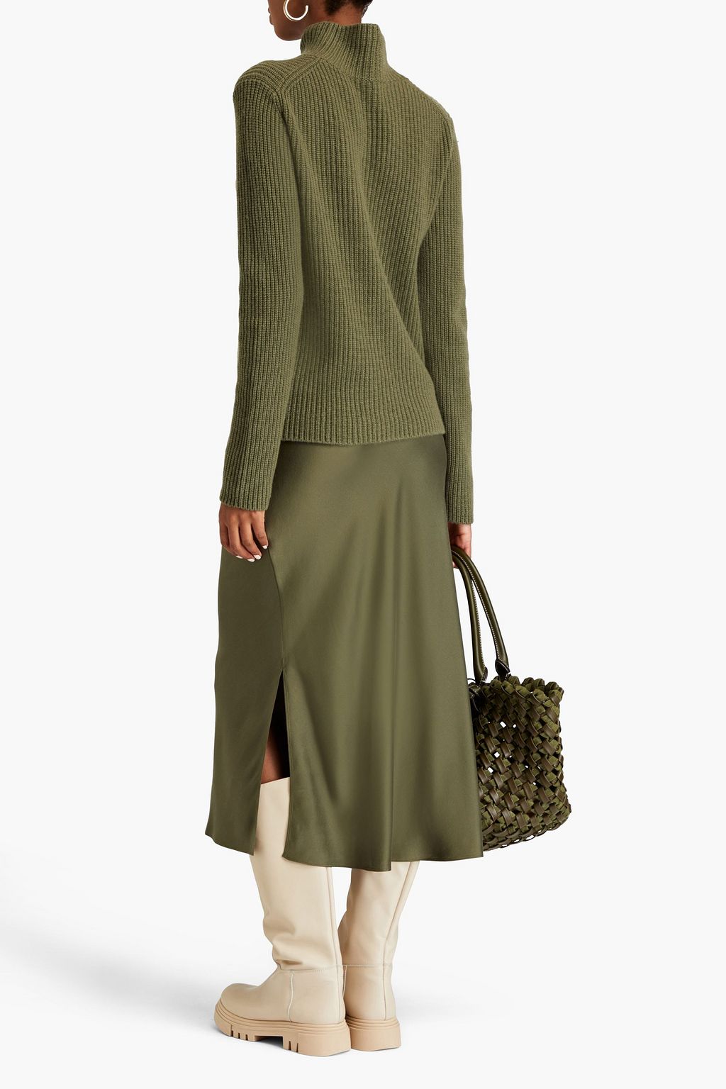VINCE. Ribbed cashmere turtleneck sweater
