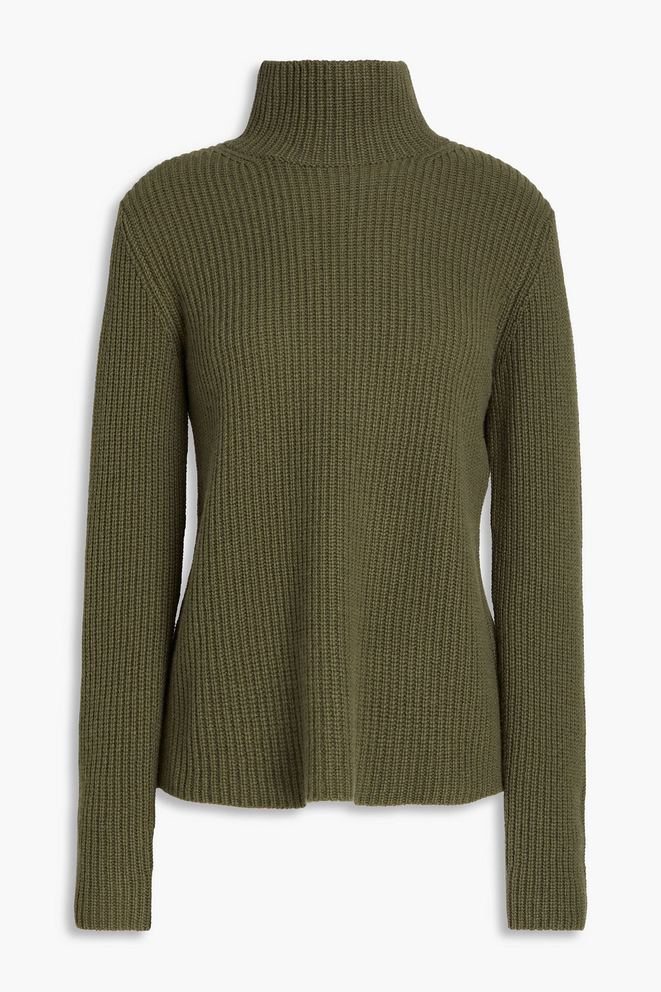 . Ribbed cashmere turtleneck sweater