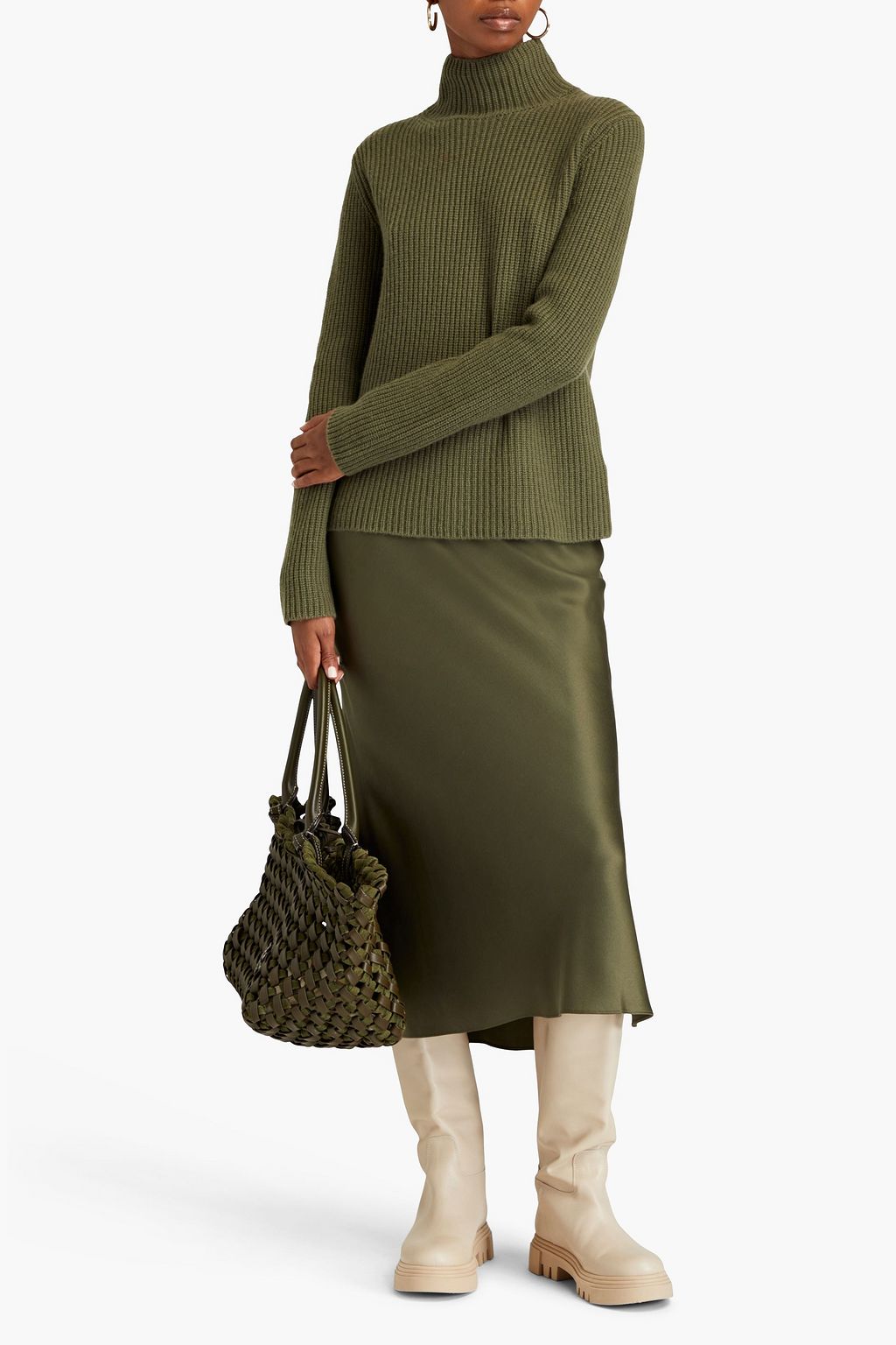 VINCE. Ribbed cashmere turtleneck sweater