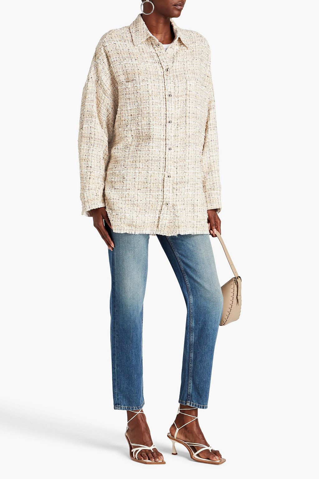 IRO Metallic tweed shirt jacket