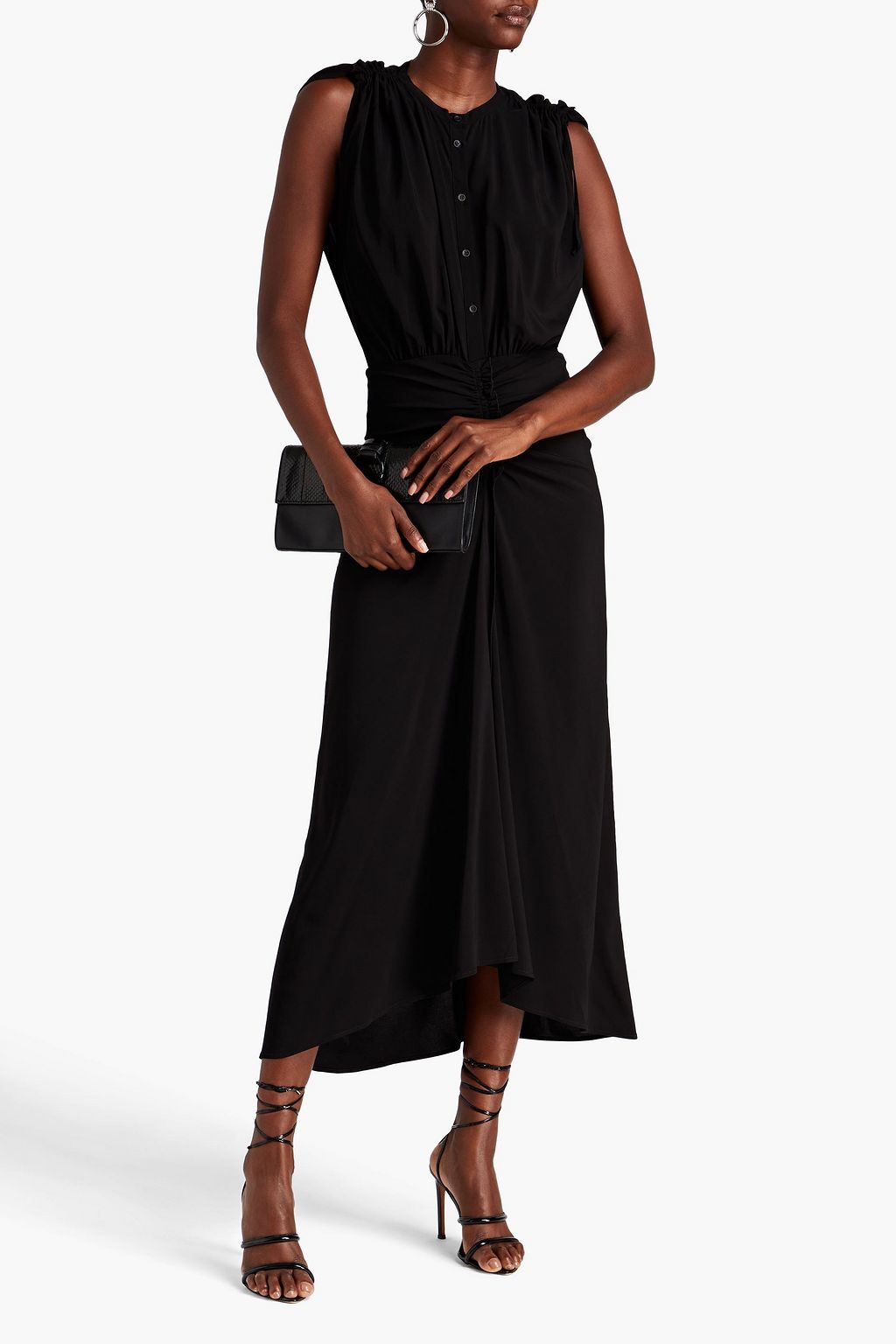 IRO Gathered draped crepe maxi dress