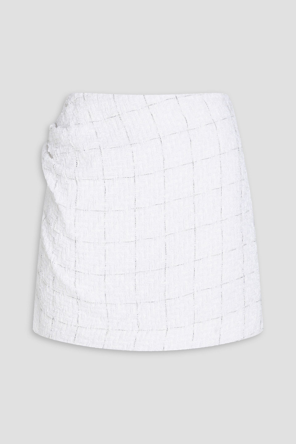 Iro Ravi Checked Cotton-blend Bouclé-tweed Mini Skirt In White