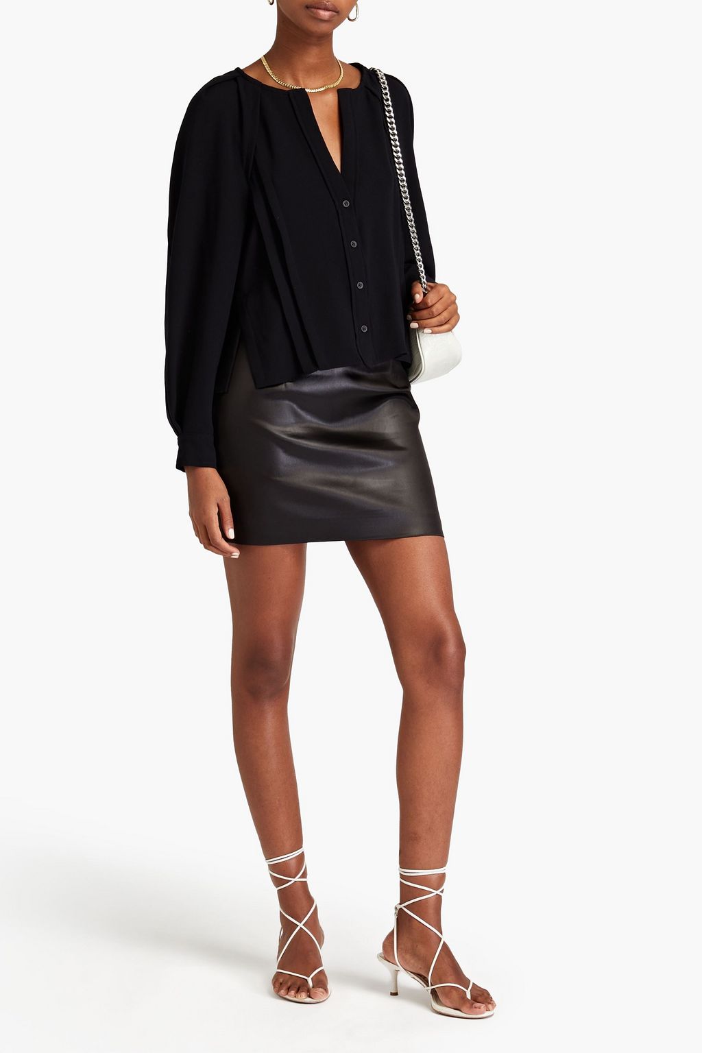 IRO Bluse aus Crêpe mit Biesen