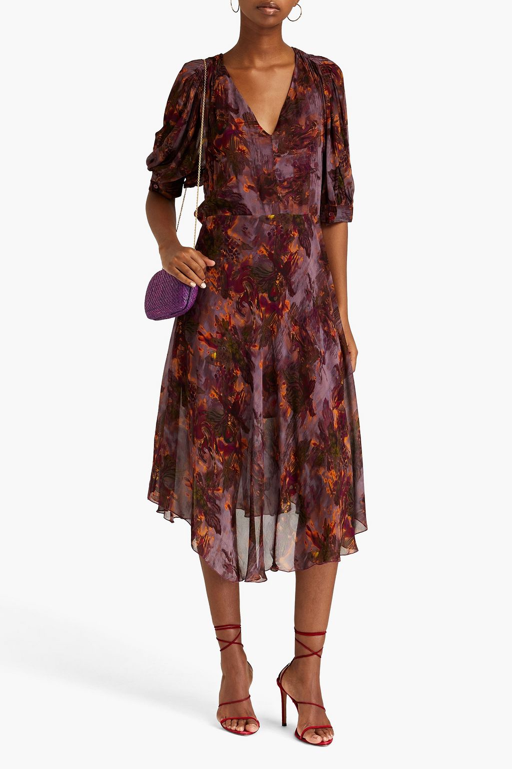 IRO Galanis printed georgette midi dress