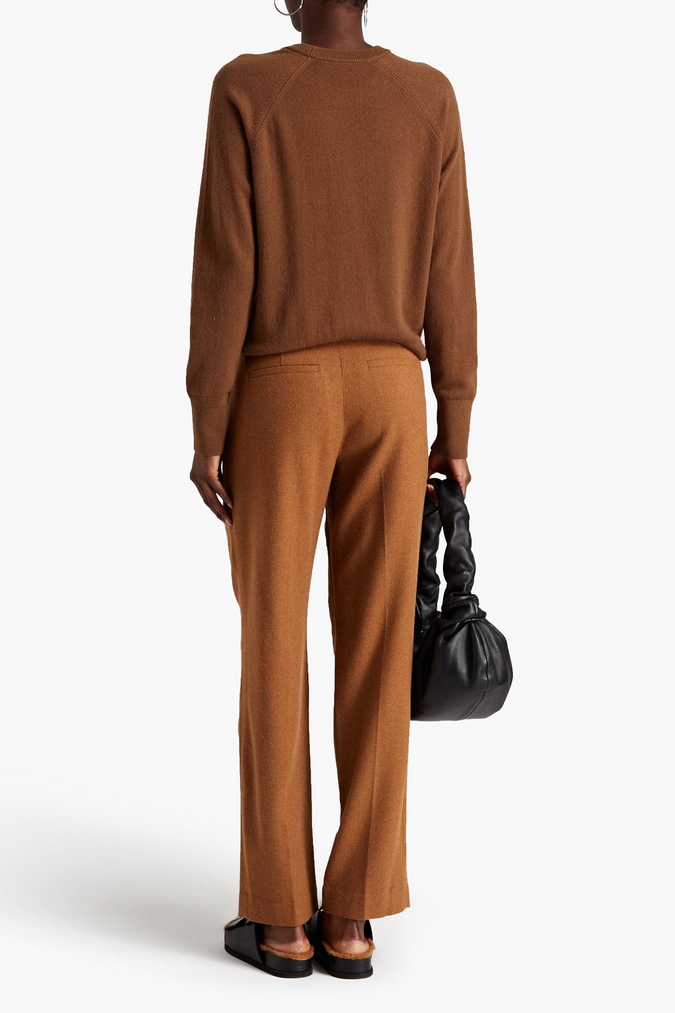 Vince Wool And Cashmere-blend Sweater In Brown