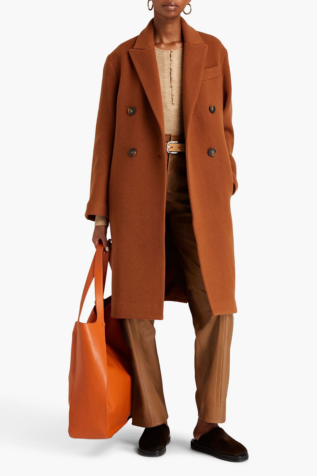 VINCE. Doublebreasted woolblend felt coat THE