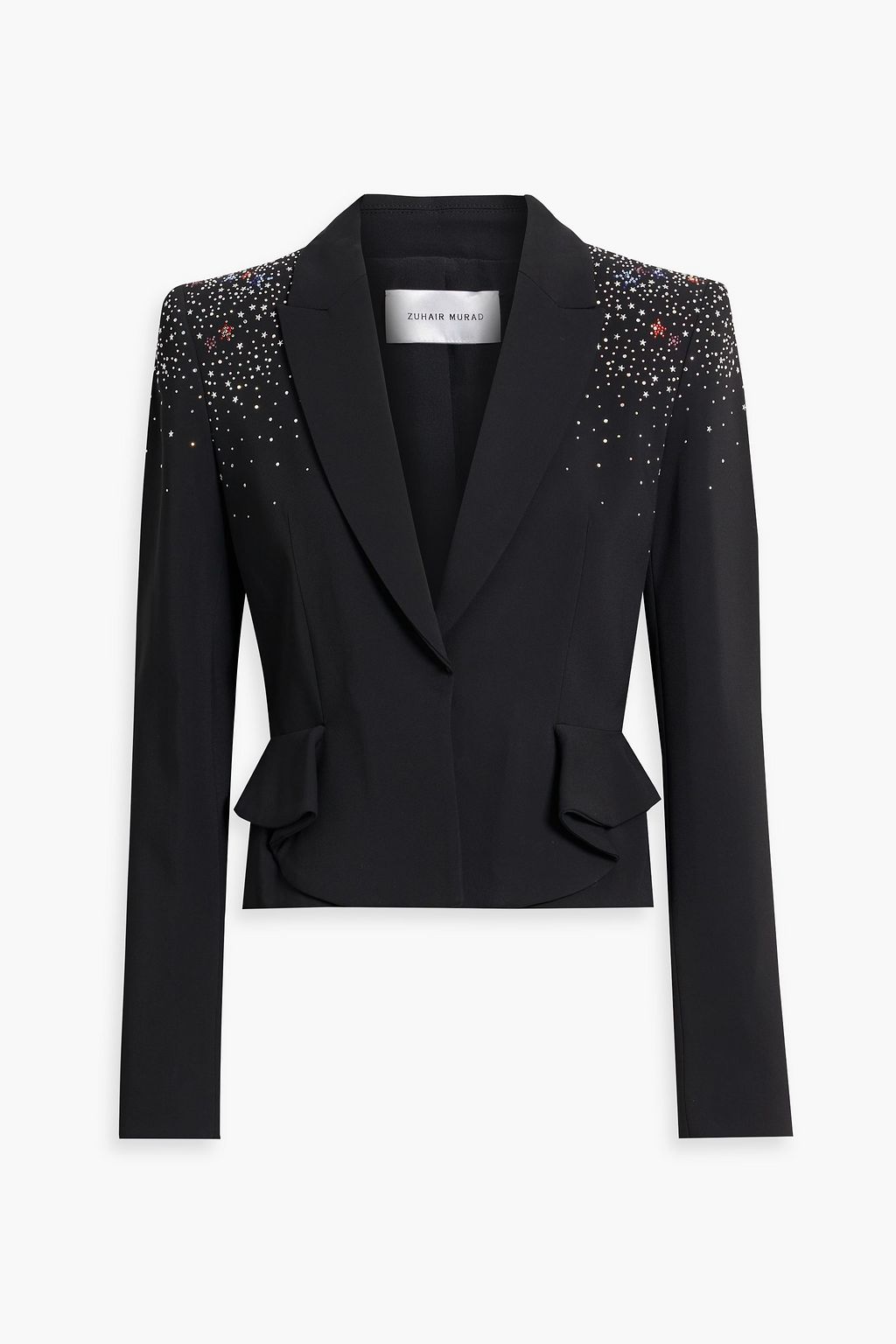 ZUHAIR MURAD Crystal-embellished crepe peplum blazer | THE OUTNET