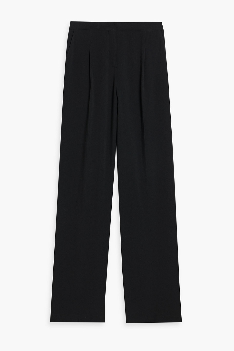 Zuhair Murad Sequin-embellished Pleated Crepe Wide-leg Pants In Black