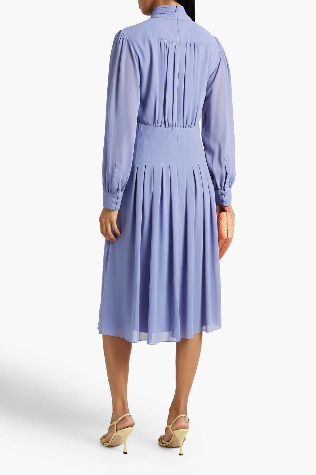 MIKAEL AGHAL Pleated chiffon midi dress