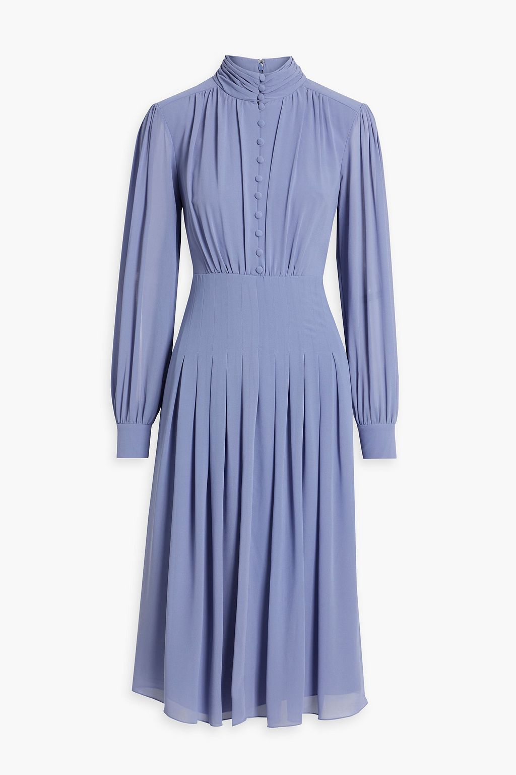 Pleated chiffon midi best sale dress