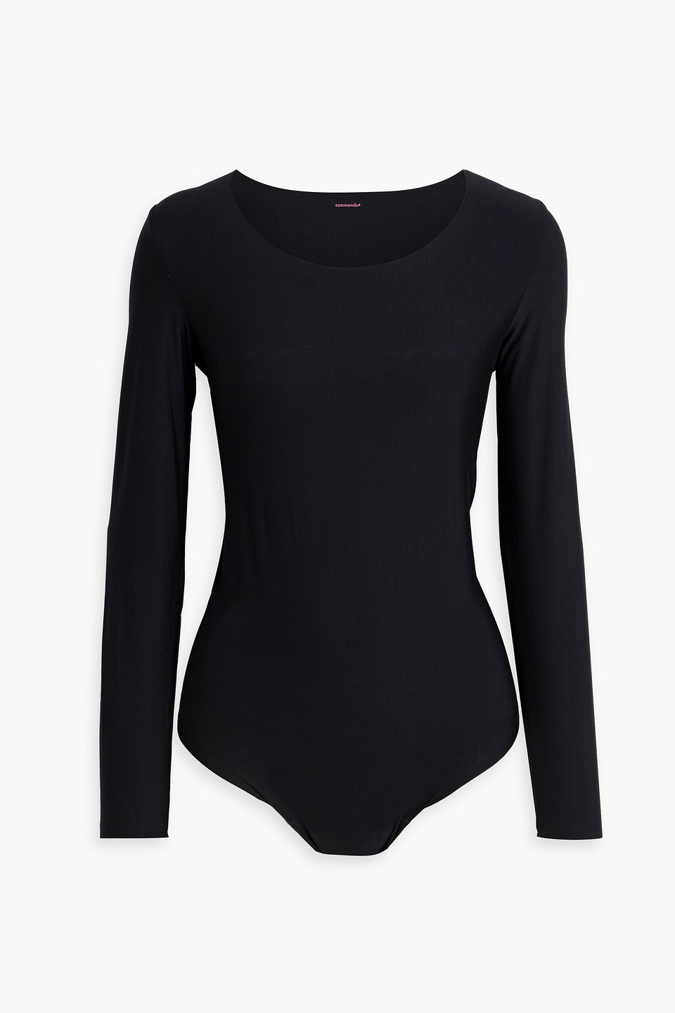 Commando Butter-soft Crewneck Long-sleeve Bodysuit In Black