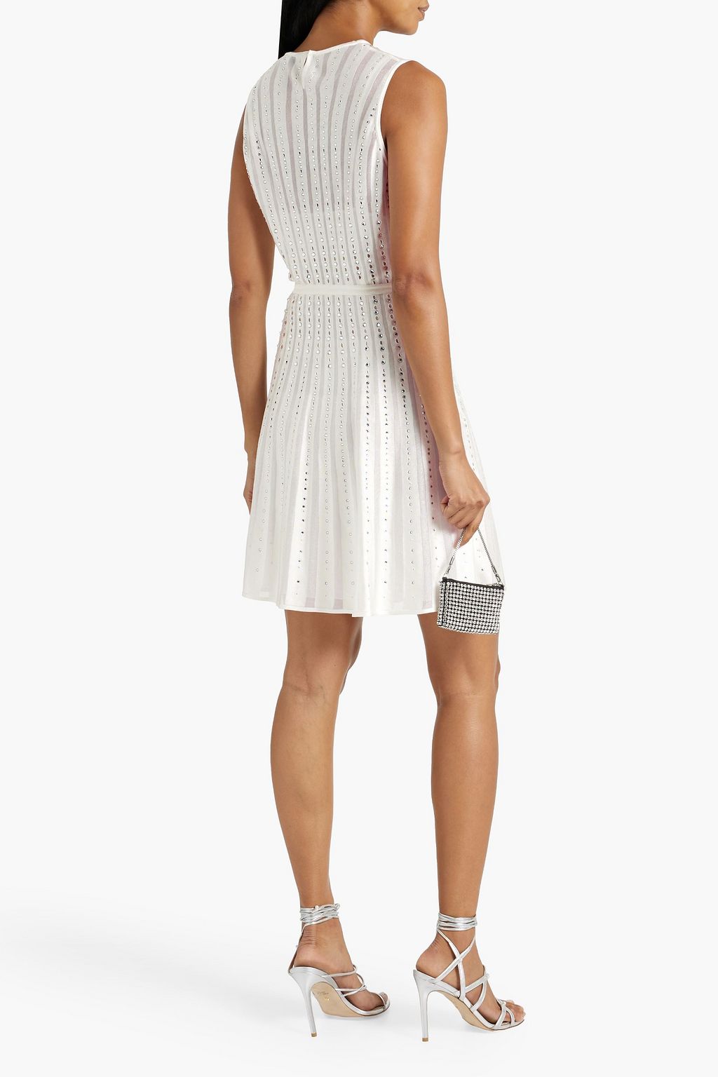 ZUHAIR MURAD Crystal-embellished pointelle-knit dress
