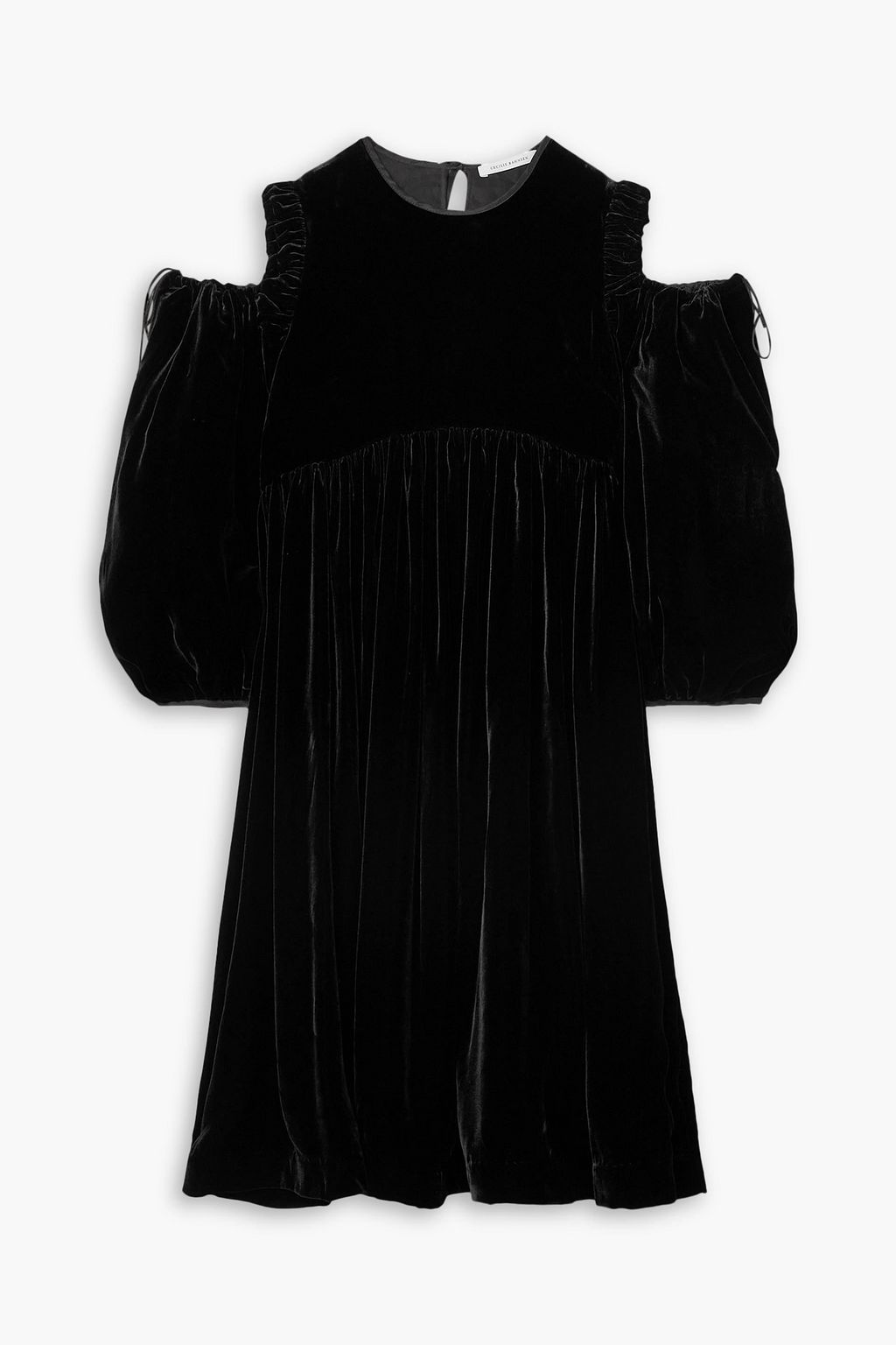 CECILIE BAHNSEN Julius cold-shoulder gathered velvet dress | THE OUTNET