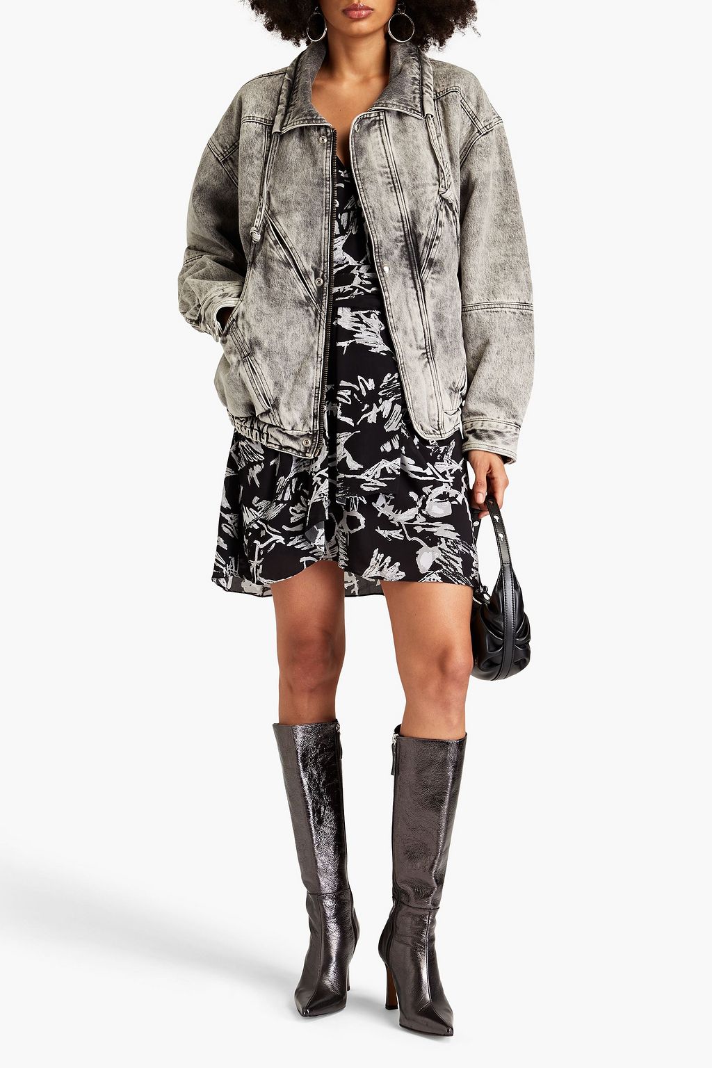 IRO Chizay oversized acid-wash denim jacket