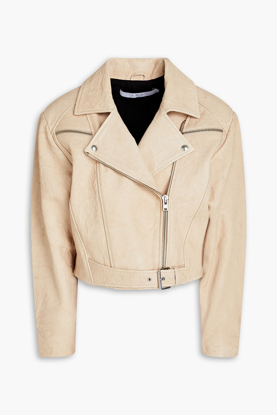 Marom fringed crinkled-leather biker jacket