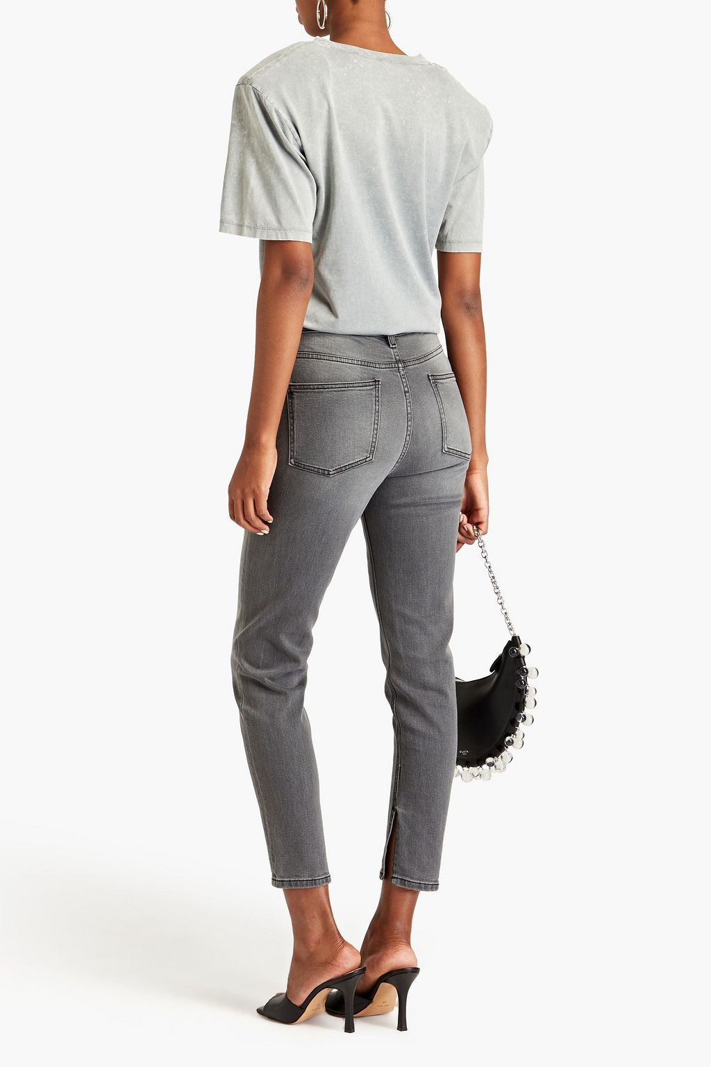 IRO Aze cropped faded high-rise slim-leg jeans