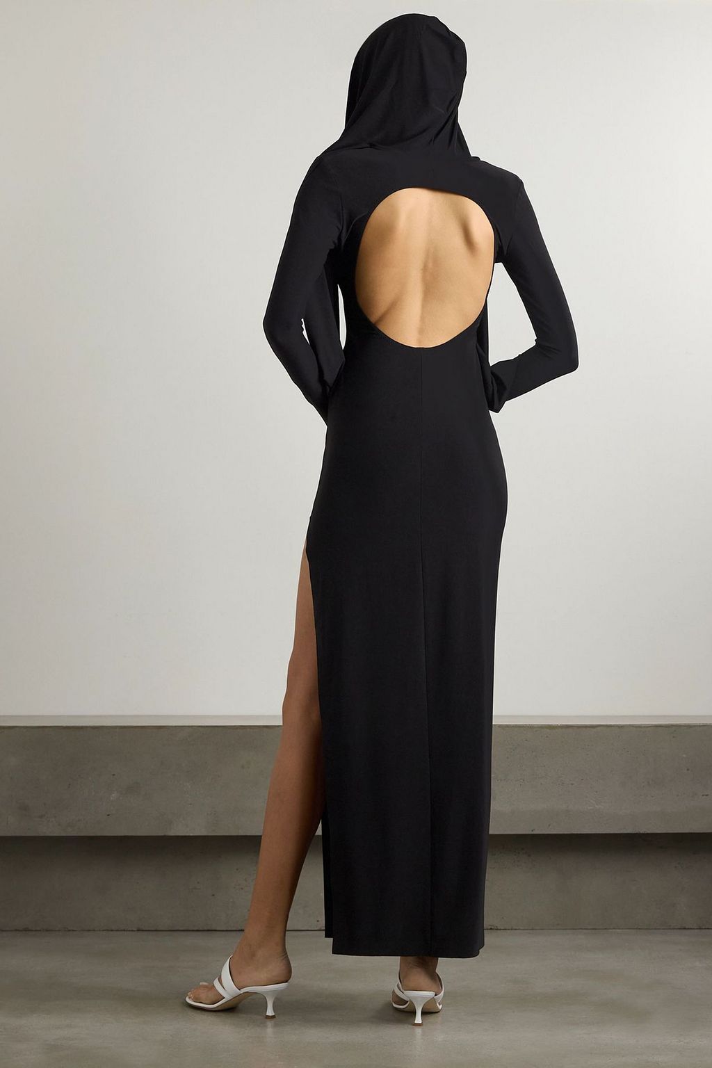 NORMA KAMALI Hooded cutout stretch-jersey maxi dress