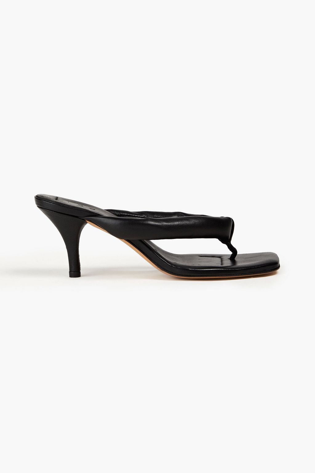 Black Square Thong Heeled Sandals by Proenza Schouler on Sale