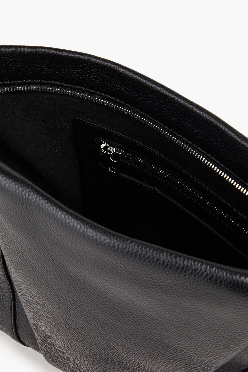 IRO Pleated pebbled-leather clutch