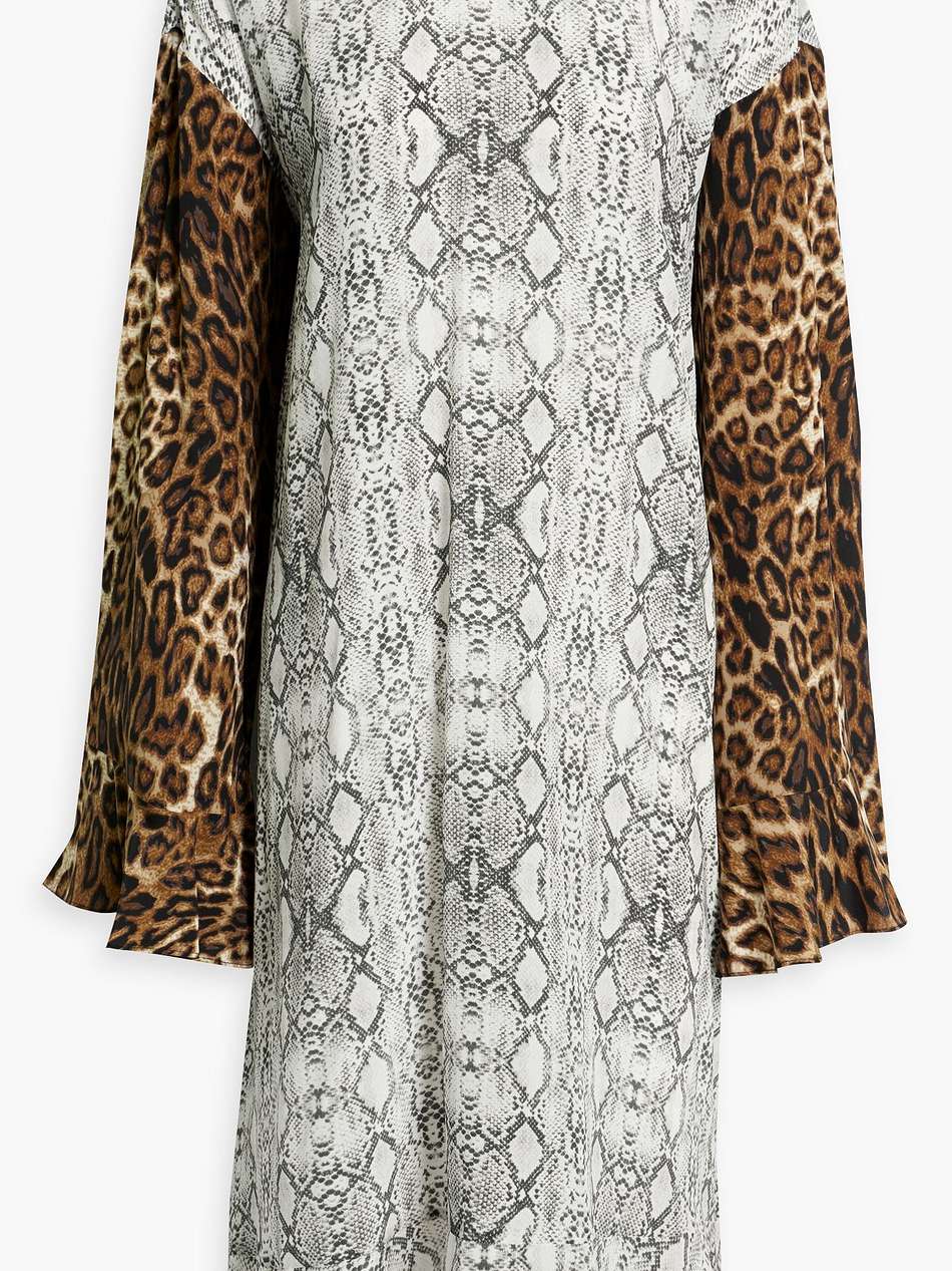 printed silk-crepe midi dress