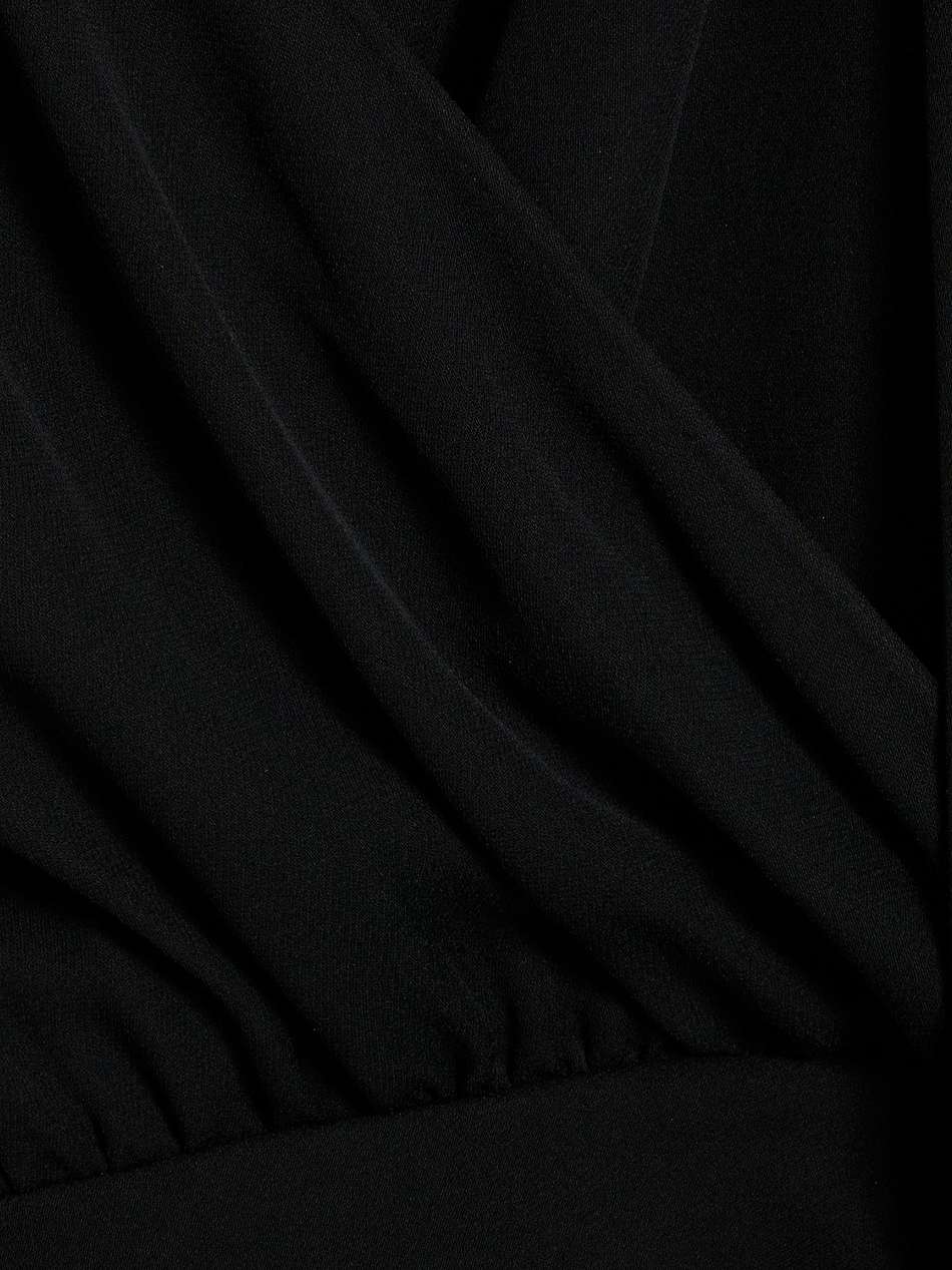 draped pussy-bow silk-crepe mini dress