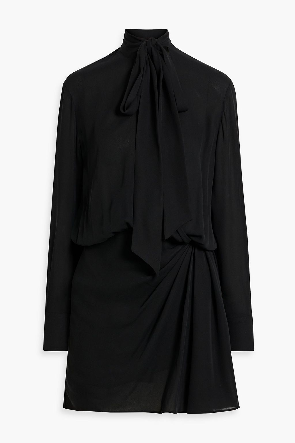 VALENTINO GARAVANI Draped pussy-bow silk-crepe mini dress | THE OUTNET