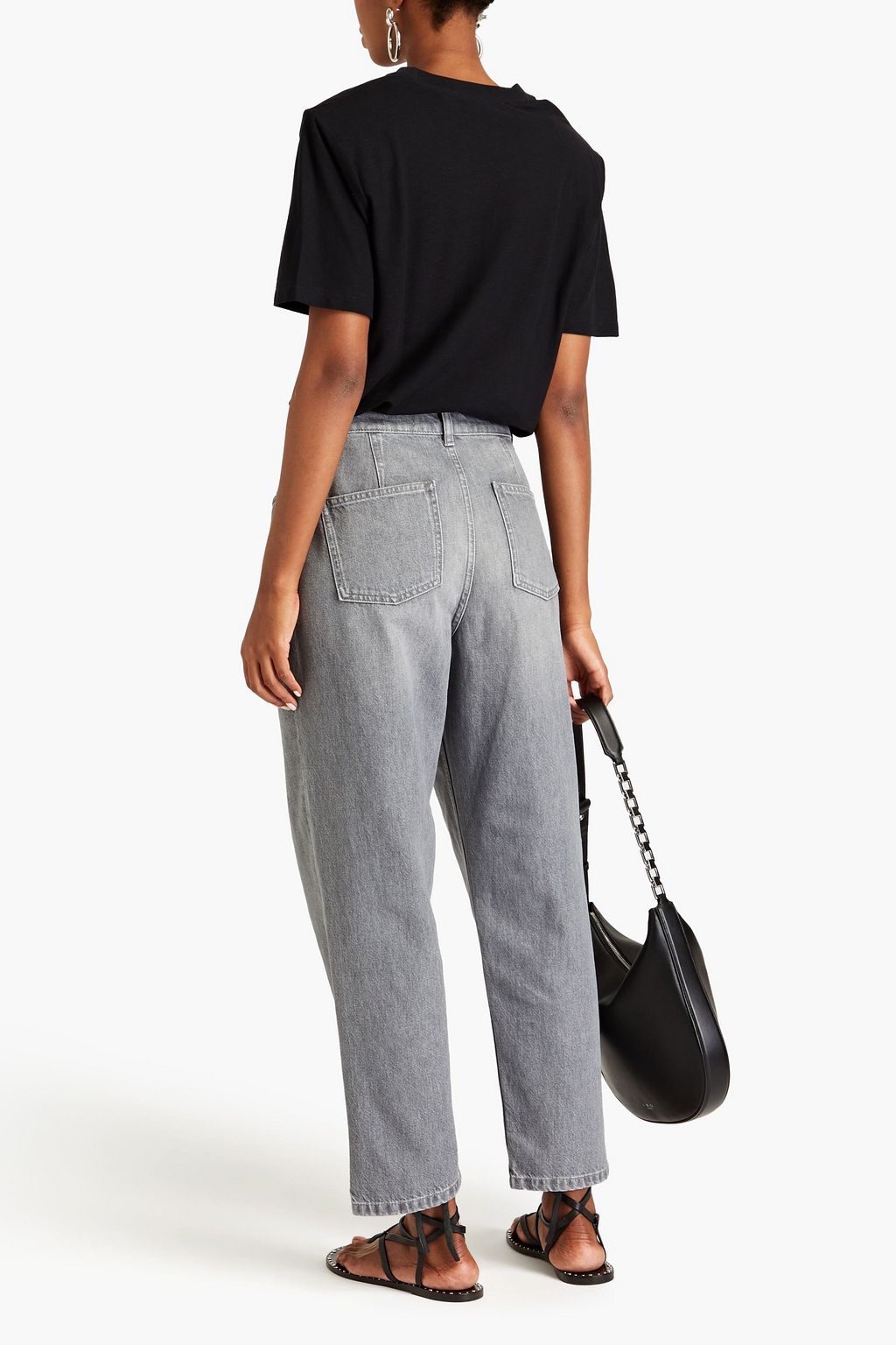 IRO Jazzba faded high-rise tapered jeans