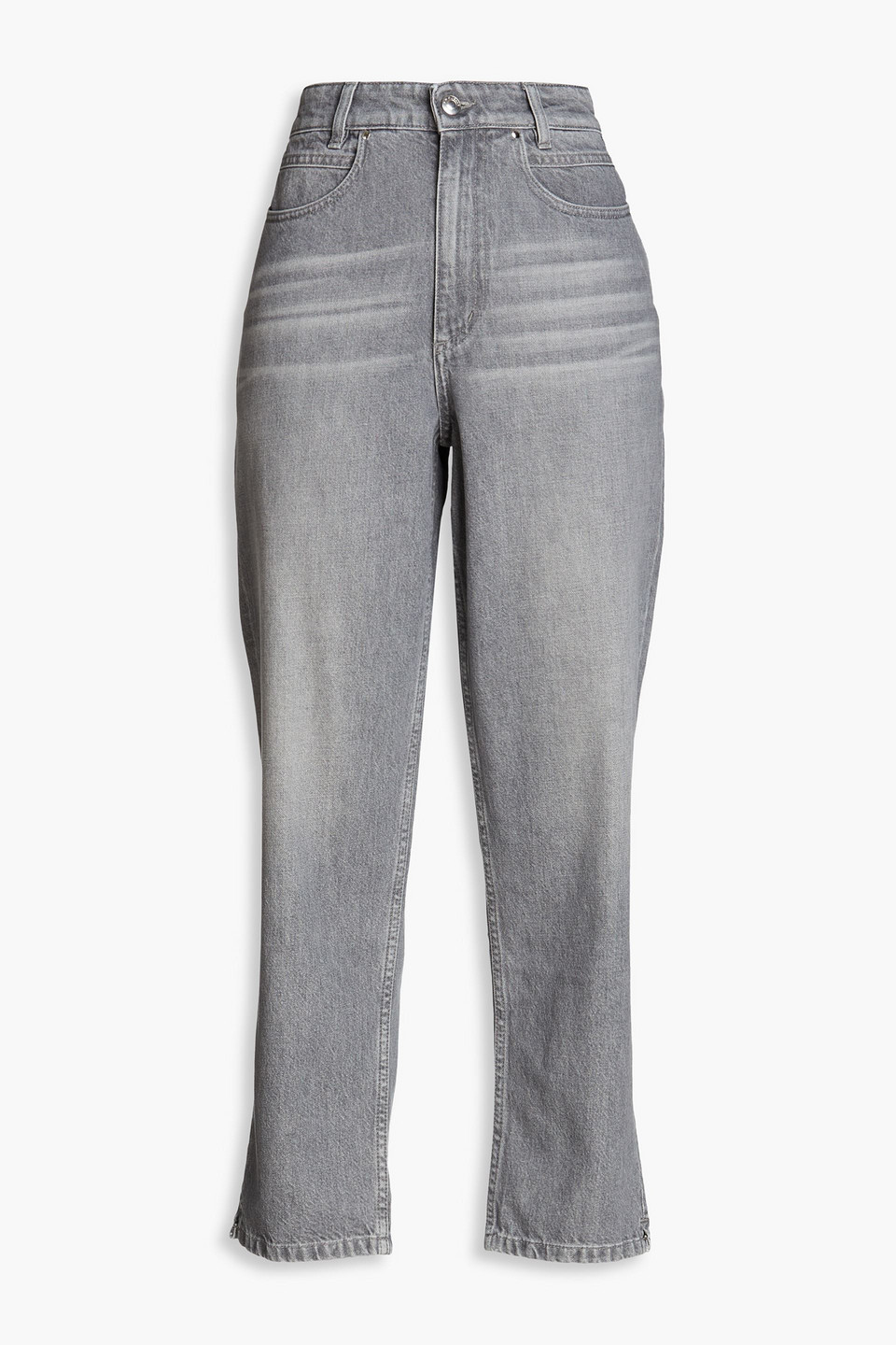 Iro Jazzba Faded High-rise Straight-leg Jeans In Gray